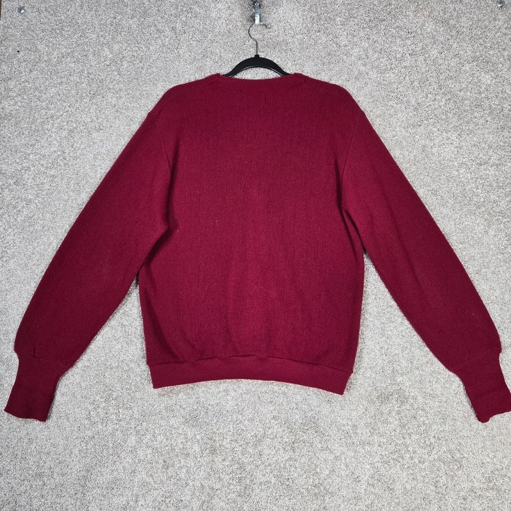Vintage IZOD Lacoste Cardigan Sweater Men's Large Red Orlon Acrylic - Picture 3 of 5